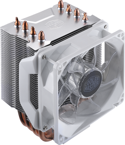 Кулер для процессора/ Cooler Master Hyper H410R White Edition (100W, 4-pin, 136mm, tower, Al/Cu, white LED, fans: 1x92mm/34.1CFM/29dBA/2000rpm, 1700