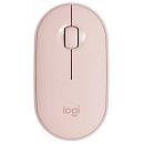 910-005717 Мышь Logitech Pebble M350 розовый оптическая (1000dpi) silent беспроводная BT USB для ноутбука (3but)