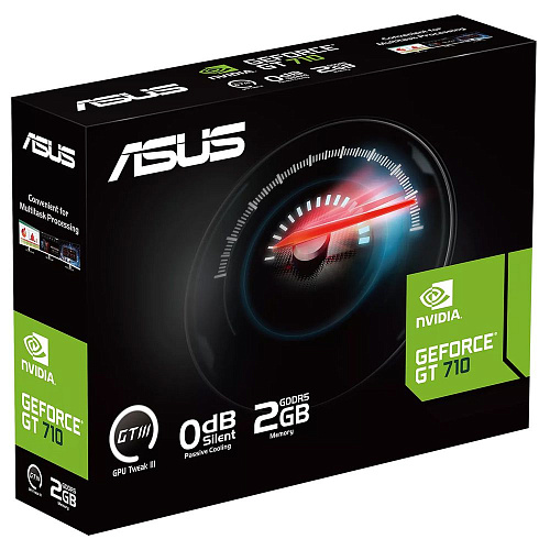 Видеокарта ASUS GT710 EVO 2GB GDDR5 64bit VGA DVI HDMI PASSIVE RTL [GT710-SL-2GD5-BRK-EVO]