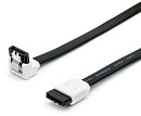 Кабель SATA 3.0, 0.5 м, угловой, защелка, черный