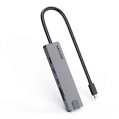 Docking Station WAVLINK USB-C Travel Mini/100W PowerDelivery/ 1xUSB3.0/1xUSB2.0/1xHDMI 4K 30HZ/1xGigabit LAN/SD/Micro SD Card Reader