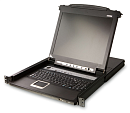 КВМ консоль ATEN 17" 8-Port PS/2-USB VGA Single Rail LCD KVM Switch (пеотертости, отсутствует внутрений упаковачный материал)