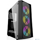 Powercase CMRMX-L3 Корпус Rhombus X3 Mesh LED, Tempered Glass, 3x 120mm 5-color fan, чёрный, ATX (CMRMX-L3)