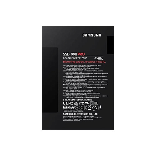 Твердотельный накопитель/ Samsung SSD 990 PRO, 2000GB, M.2(22x80mm), NVMe 2.0, PCIe 4.0 x4, V-NAND TLC, R/W 7450/6900MB/s, IOPs 1 400 000/1 550 000,