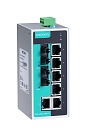 Компактный коммутатор 6 x 10/100BaseTX, 2 x 100BaseFX (многомодовое оптоволокно) в металлическом корпусе, разъем ST, с расширенным диапазоном температ