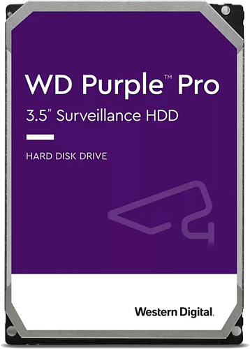 жесткий диск wd western digital purple pro hdd 3.5" sata 14tb, 7200 rpm, 512mb buffer (dv&nvr + ai), wd141purp, 1 year
