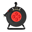 Exegate EX295744RUS Удлинитель на катушке ExeGate industrial ECS-10-2-25 (4 евророзетки, IP20, 25м, защита от детей, защита от перегрузки, 2х1,0мм2, 1