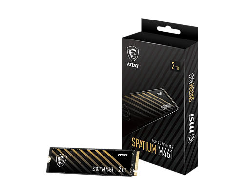 Твердотельный накопитель MSI SSD SPATIUM M461, 2000GB, M.2(22x80mm), NVMe, PCIe 4.0 x4, 3D TLC, R/W 5000/4200, IOPs 680 000/880 000, TBW 450, DWPD