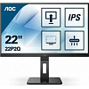 LCD AOC 21.5" 22P2Q Black с поворотом экрана {IPS, 1920x1080, 75Hz, 4 ms, 178°/178°, 250 cd/m, 50M:1, +DVI, +HDMI, +2xDisplayPort 1.2, +4xUSB 3.2 2x2W
