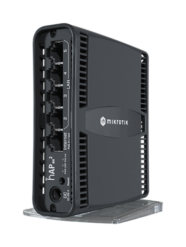 Роутер беспроводной MikroTik hAP ax2 (C52IG-5HAXD2HAXD-TC) AX1800 10/100/1000BASE-TX черный