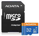 Карта памяти MICRO SDHC 32GB W/ADAP. AUSDH32GUICL10A1-RA1 ADATA