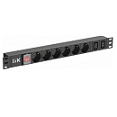 ITK PH12-6D2C133 PDU 6 розеток немецкий стандарт + 2 С13 c LED выключателем 1U вход С14 без кабеля алюминиевый профиль