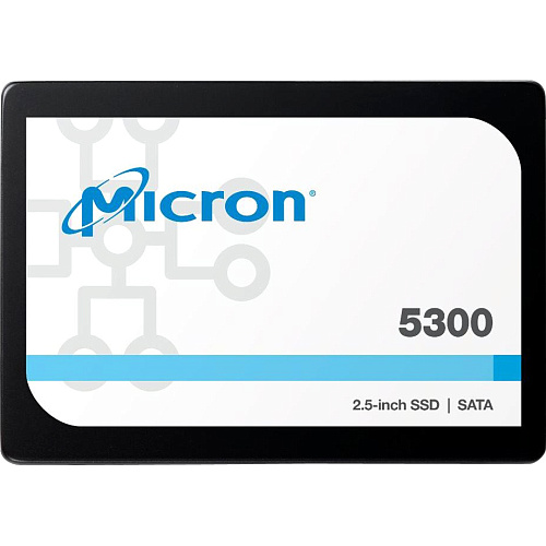Накопитель CRUCIAL Твердотельный Micron SSD 5300 MAX, 480GB, 2.5" 7mm, SATA3, 3D TLC, R/W 540/460MB/s, IOPs 95 000/60 000, TBW 4380, DWPD 5 (12 мес.)