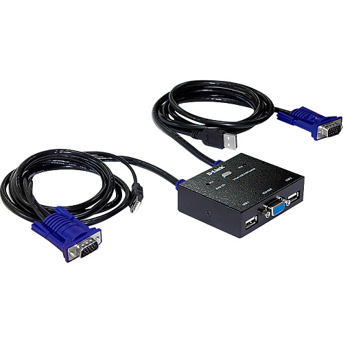 Коммутатор D-LINK Коммутатор/ KVM-221/C,KVM-221/RU 2-port KVM Switch, VGA+USB ports