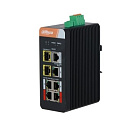 Коммутатор Dahua DH-IS4207-4GT-120 7-портовый гигабитный управляемый с PoE, промышленное исполнение, 5xRJ45 1Gb, 2xSFP 1Gb, суммарно до 120Вт, коммута