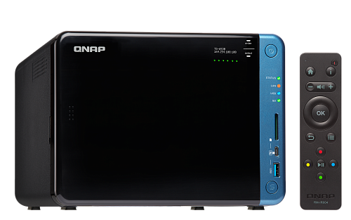 Сетевое хранилище без дисков SMB QNAP TS-653B-4G NAS, 6-tray w/o HDD. 2xHDMI-port. Quadcore Intel Celeron J3455 1.5 GHz up to 2.3 GHz, 4GB DDR3L (2 x