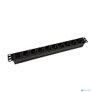 Блок розеток 19", 9 розеток NTSS NTSS-PDU-DA2035 1U, алюминий, 1ф16A, 3.7кВт, Schuko CEE 7/7, вх. 60320 C20