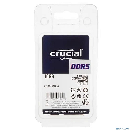 DDR5 Crucial 16Gb 4800MHz CT16G48C40S5 CL40 SO-DIMM