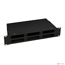 Cabeus FO-CS-19-6FP-BK Кросс бокс оптический 19" 2U на 6 адаптерных панелей, цвет черный