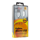 Cablexpert Кабель USB 2.0 CC-G-mUSB02S-0.5M AM/microB, серия Gold, длина 0.5м, серебро, блистер