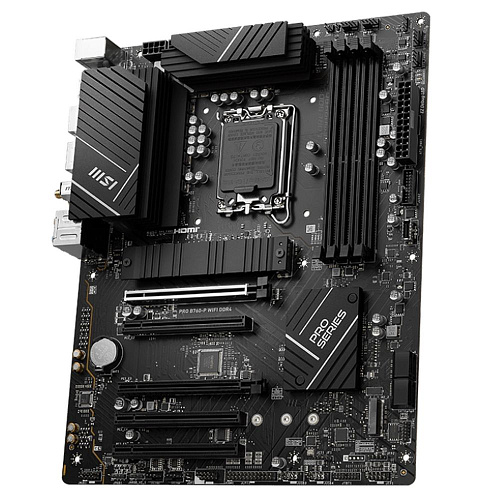 Материнская плата MSI PRO B760-P WIFI DDR4 B760, LGA1700, 4*DDR4, 5*PCIEx16, 2*M.2, 2*TypeC, 2*USB3.2Gen2, 2*USB3.2Gen1, 8*USB2.0, 4*SATA3.0, 2.5G, DP