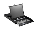 Консоль для стойки 19" SMK990-17UBRU, высота 1U, чёрный цвет, 16 портовых KVM переключателей