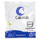 Cabeus PC-TEL-RJ12-3m Патч-корд 6p4cтелефонный, 3 м, белый