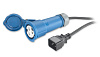 Power Cord, 16A, 230V, C20 to IEC 309F