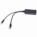ORIENT POE-485R, 48V->5V, PoE сплиттер (приемник) питания по витой паре, вход: RJ45 PoE-A/B (1/2+,3/6- 4/5+,7/8-), выход: DC 5V, 2.4A + RJ45 LAN 10/10