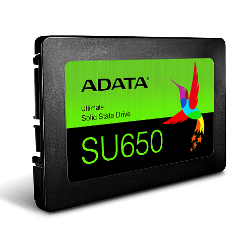 Твердотельный накопитель/ ADATA SSD Ultimate SU650, 480GB, 2.5" 7mm, SATA3, 3D TLC, R/W 520/450MB/s, IOPs 40 000/75 000, TBW 280, DWPD 0.5 (3 года)