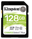Kingston Secure Digital Flash Card 128GB SDXC Canvas Select Plus 100R C10 UHS-I U3 V30