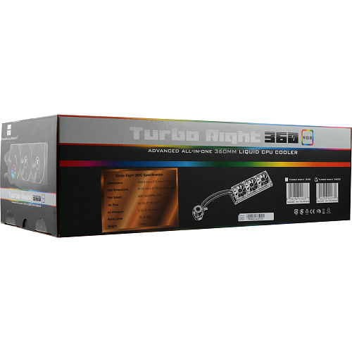 Система жидкостного охлаждения Thermalright Turbo Right 360, радиатор 360 мм, 600-1800 об/мин, 19-25 дБА, PWM