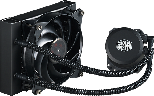 Система охлаждения/ Cooler Master MasterLiquid Lite 120 (180W, 120mm, fans: 1x120mm/66.7CFM/30dBa/2000rpm, 1200/115X/2066/2011-V3/2011/AM5/AM4/AM3