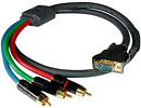Кабель интерфейсный/ Content cable, VGA-M+2 RCA-M x VGA-M+3.5mm-M Mini-Stereo, 25', connects PC audio (3.5mm) and Video HD15 to audio (2xRCA) and