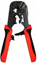 Инструмент обжимной Hyperline HT-580ER для RJ-45 (упак:1шт) черный/красный