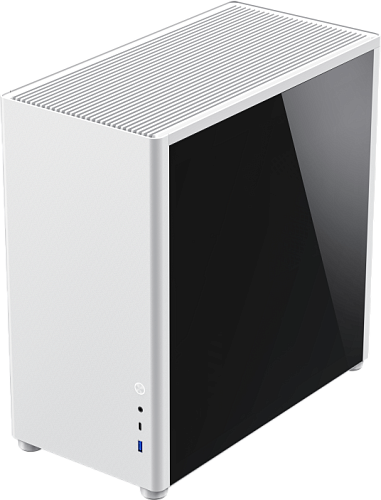 Компьютерный корпус mATX/ Gamemax Spark Full White mATX case, white, PSU, w/1xUSB3.0+1xType-C, 1xCombo Audio