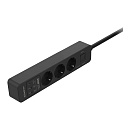 Harper Сетевой фильтр с USB зарядкой UCH-430 Black PD3.0 (3 роз.,3м., 2xUSB+1xType-C портами, 4000W) {H00003202}