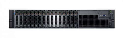 сервер dell poweredge r740 2u/16sff/2x4210r/2x32gb rdimm/h750/2x1.2tb sff 10k sas 12g/4xge/2x750w/1xlp,3xfh/6std fan/idrac 9 enterprise/bezel/slidingrails+cm