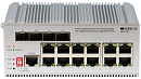 Коммутатор ORIGO Промышленный управляемый L2 PoE-коммутатор, 8x1000Base-T PoE, 4xCombo 1000Base-T/SFP, PoE-бюджет 185 Вт, защита от статического элект