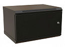 Шкаф коммутационный WRline (WR-TW-0945-SR-RAL9004) настенный 9U 600x450мм пер.дв.металл 2 бок.пан. направл.под винты 60кг черный 350мм 500мм IP20 стал