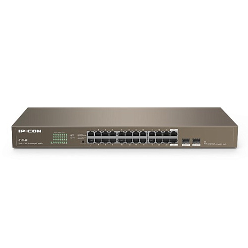 IP-COM G1024F Коммутатор в стойку, 24*1Gbit RJ45, 2 SFP