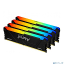 Память оперативная/ Kingston 64GB 3200MHz DDR4 CL16 DIMM (Kit of 4) 1Gx8 FURY Beast RGB