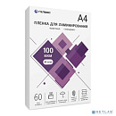 Пленка для ламинирования ГЕЛЕОС, А4, 100 мкм 60 шт./ Пленка для ламинирования A4, 216х303 (100 мкм) глянцевая 60шт, ГЕЛЕОС [LPA4-100-60]