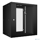 Cabeus WSC-05D-12U55/45-BK Шкаф телекоммуникационный настенный 19" 12U, серия LIGHT разборный, дверь стекло, цвет черный