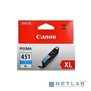 Canon CLI-451XLC 6473B001 Картридж для PIXMA iP7240, MG5440, 6340, Голубой, 665стр.