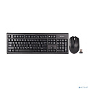 Комплект (клавиатура+мышь) A4TECH 3000NS, USB, беспроводной, черный