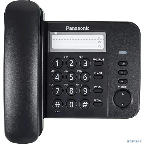 panasonic kx-ts2352rub (черный) {индикатор вызова,порт для доп. телеф. оборуд.,4 уровня громкости звонка}