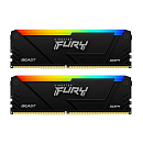 Модуль памяти Kingston 16GB DDR4 3200MHz DIMM FURY Beast Black RGB XMP kit 2x8Gb, CL16, 1.35V 288-pin Non-ECC