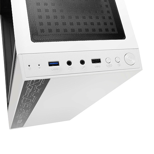 Ginzzu A390 White Window RGB подсветка 1*USB 3.0, 2*USB 2.0, AU