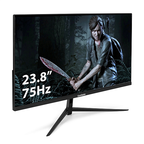 Монитор безрамочный 23.8" ExeGate ProSmart EV2407 (VA LED Grade A+, FHD, 1920x1080@75Гц, 16:9, 250cd/m2, 3000:1, 178°/178°, 5ms, D-Sub, HDMI, Flicker-
